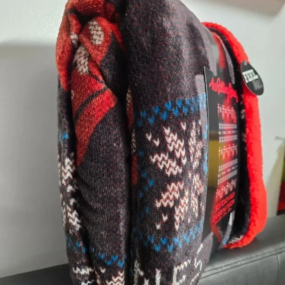 NEW The Rolling Stones Holiday Sweater Sherpa Lined THROW BLANKET 50in x 60 in